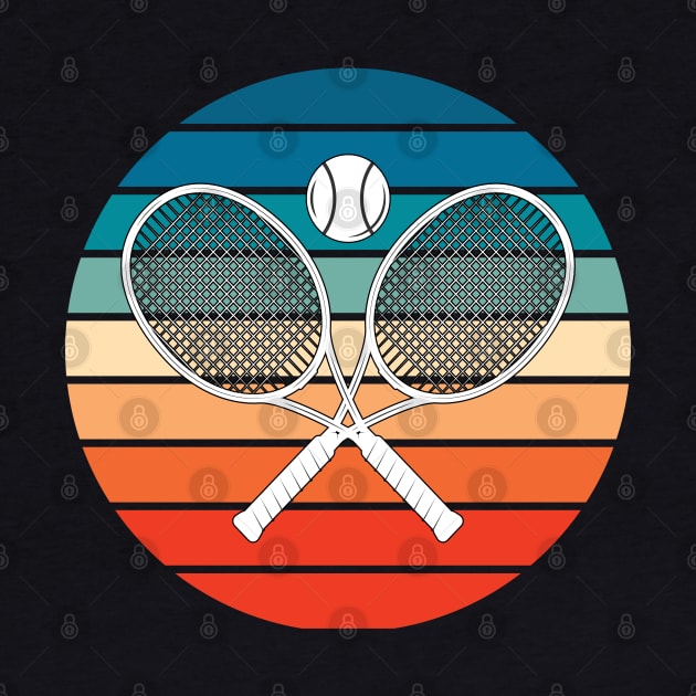 Tennis - Crossed Tennis Racquets Retro by Kudostees